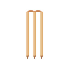 Cricket stump flat vector design isolated on white background