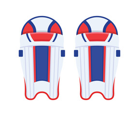 Cricket pads flat vector illustration isolated on white background
