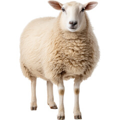 Fototapeta premium Front View of a Sheep Standing on a Black Background in Studio Setting