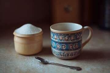 cup of coffee and sugar