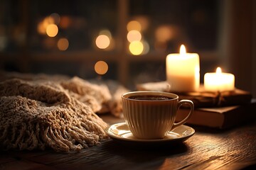 cup of coffee and candle