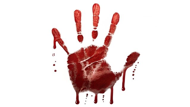  The vivid red tones against the minimalist background produce a powerful visual metaphor for crime, suspense, 