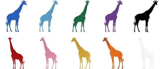 キリン　動物　生き物　イラスト