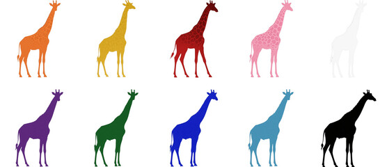 キリン　動物　生き物　イラスト