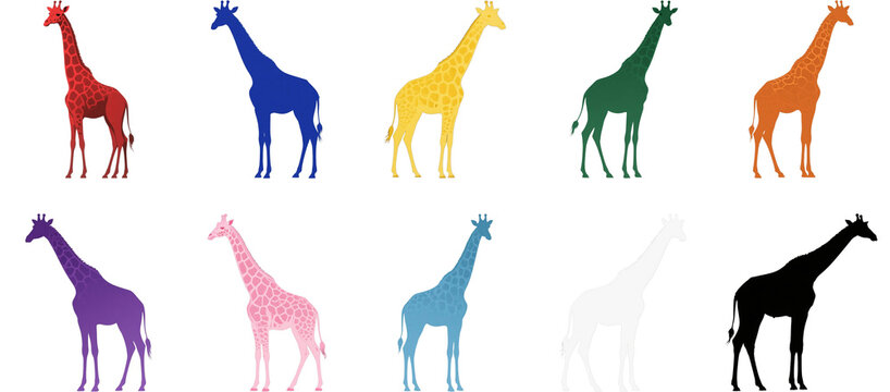 キリン　動物　生き物　イラスト