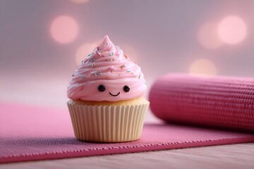cupcake with pink frosting