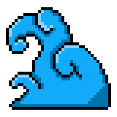 Pixel Art Icon of Blue Wave