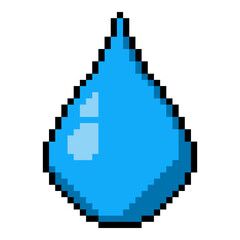 Pixel Art Icon of Water Drop