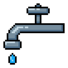 Pixel Art Icon of Water Tap
