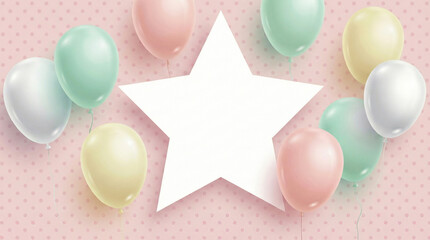 Celebration and Party Balloon Background Frame - Design with Central Copy Space Ideal for Messaging