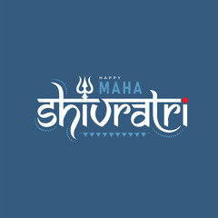 Naklejka na ściany i meble Happy Maha Shivratri Text Typography Design Template Illustration