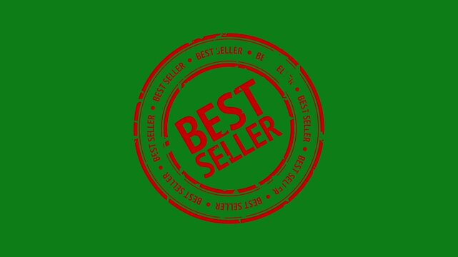 Vibrant best seller stamp on green background for marketing