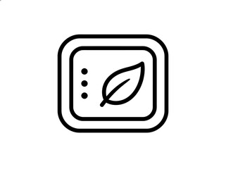 Simple Line Art Illustration of a Leaf Design Element in a Square Icon Format