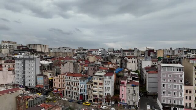 Balat Istanbul, Turkey, Landscape Captured with Drone 4K