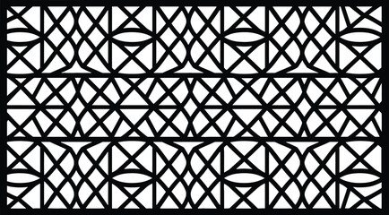 Decorative laser cut panel featuring abstract geometric diamond lattice pattern for cnc router and room divider.