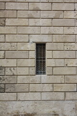 old window in stone wall