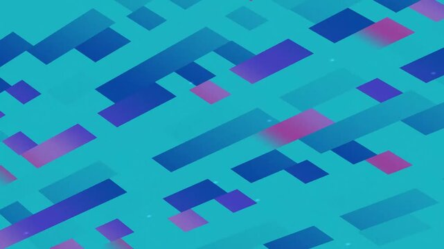 Abstract matrix rain digital effect with geometric shapes and dynamic movement