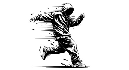 Fototapeta premium Dynamic Silhouette of a Person in Motion.