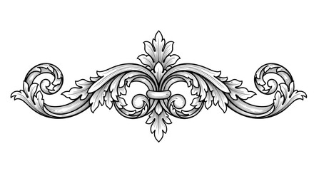 Elegant Baroque Scrollwork Decorative Element Vector Illustration 1.