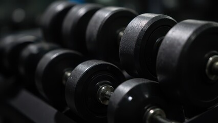Fototapeta premium dumbbell on a black background