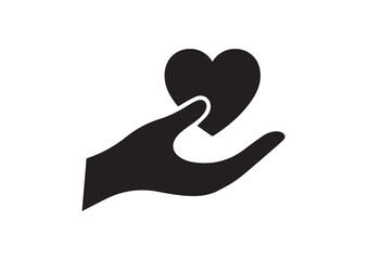 Fototapeta premium Heart in Hand Icon