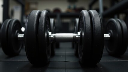 Fototapeta premium dumbbell on a black background