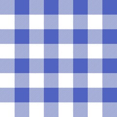 Fototapeta premium Deep blue gingham seamless pattern with diagonal line details. Traditional checkered textile background for professional dining and napkins.