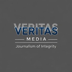 Obraz premium Veritas Media logo journalism integrity modern flat design vector illustration