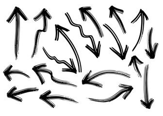 Black Arrows Vector Doodle Sketch Isolated Hand Drawn Arrow Set