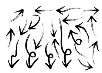 Black Arrows Vector Doodle Sketch Isolated Hand Drawn Arrow Set