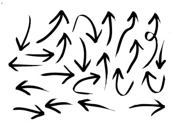 Black Arrows Vector Doodle Sketch Isolated Hand Drawn Arrow Set