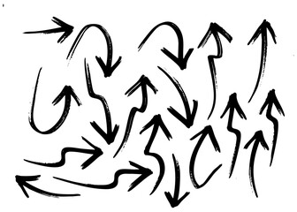 Black Arrows Vector Doodle Sketch Isolated Hand Drawn Arrow Set