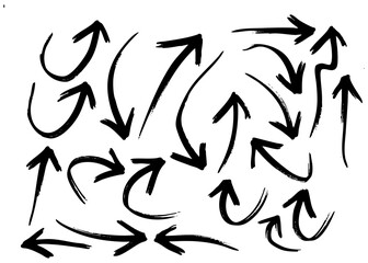 Black Arrows Vector Doodle Sketch Isolated Hand Drawn Arrow Set