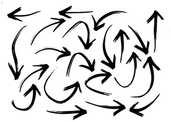 Black Arrows Vector Doodle Sketch Isolated Hand Drawn Arrow Set