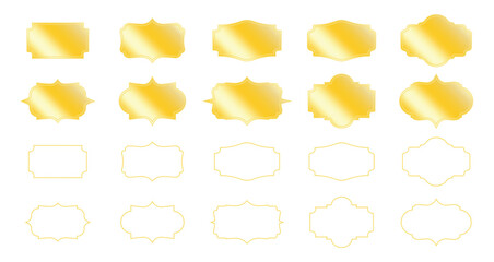 Collection of luxury golden vector frames and vintage borders set with ornate decoration for wedding invitation card certificate diploma and photo background design