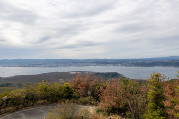 湯之平展望所から鹿児島市内を望む風景（鹿児島県鹿児島市桜島小池町）