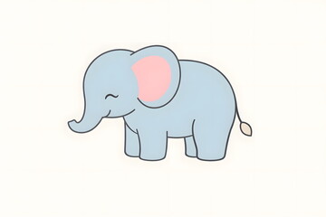 Obraz premium Simple cute elephant in a minimal style suitable for children’s designs.