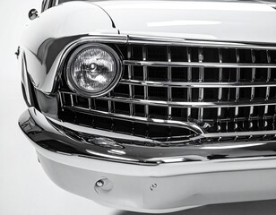 Fototapeta premium Close Up of Chrome Grille on Vintage Classic Car