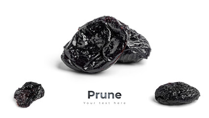 Prunes on a white background. High quality photo