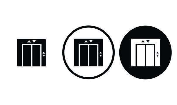 icon elevator black outline for web site design 
and mobile dark mode apps 
Vector illustration on a white background