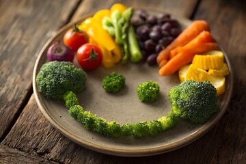 decorated plate of vegetables