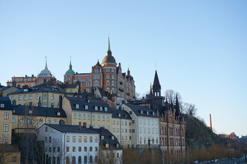 Fototapeta premium Mariahissen and Montelius Vägen in Stockholm