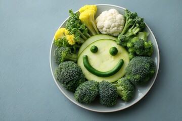 decorated plate of vegetables