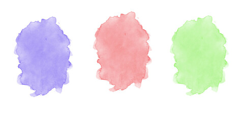 Vibrant blue red and green abstract watercolor ink blot art Colorful paint splashes on deep black canvas texture