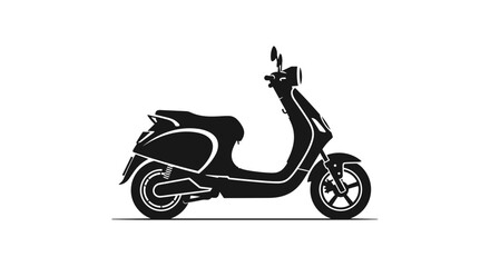 Obraz premium Modern Black Electric Scooter Silhouette Icon.