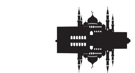 Mosque Silhouette with Domes and Minarets in Modern Flat Design © DesignerHalima