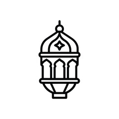 Ramadan lantern icon outline vector on white background
