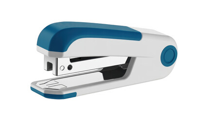 Blue and white stapler office isolated on a transparent background