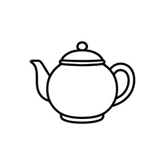 Teapot outline illustration isolated on white background