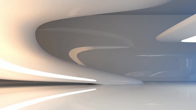 Abstract Corporate Interior Background With Smooth Surfaces and Soft Light Gradients &ndash; AI Generated